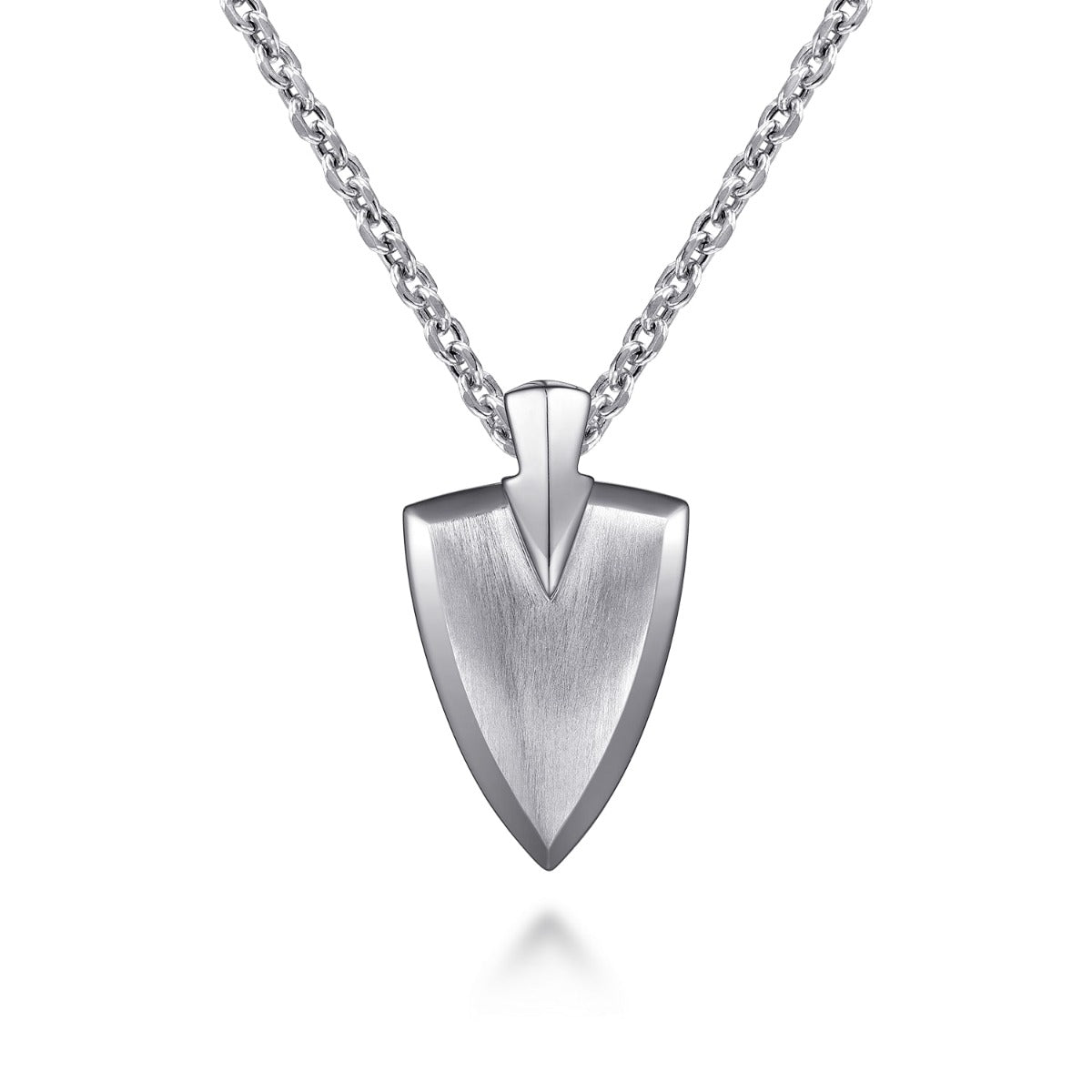 22 Inch 925 Sterling Silver Wheat Arrowhead Pendant Necklace