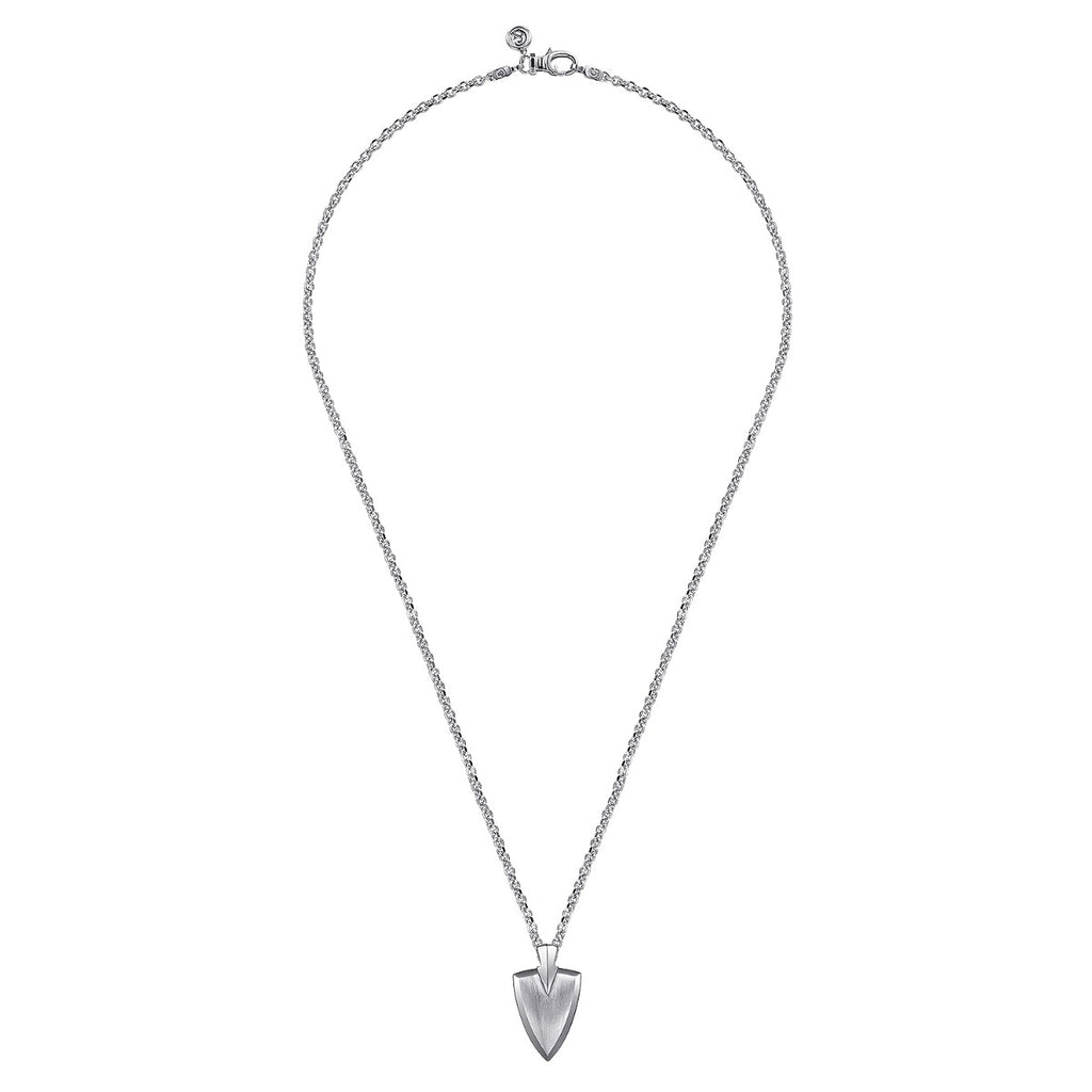 22 Inch 925 Sterling Silver Wheat Arrowhead Pendant Necklace