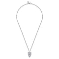 22 Inch 925 Sterling Silver Wheat Arrowhead Pendant Necklace