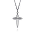 22 Inch 925 Sterling Silver Cross Pendant Necklace