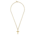 22 Inch 14K Yellow Gold Cross Pendant Necklace