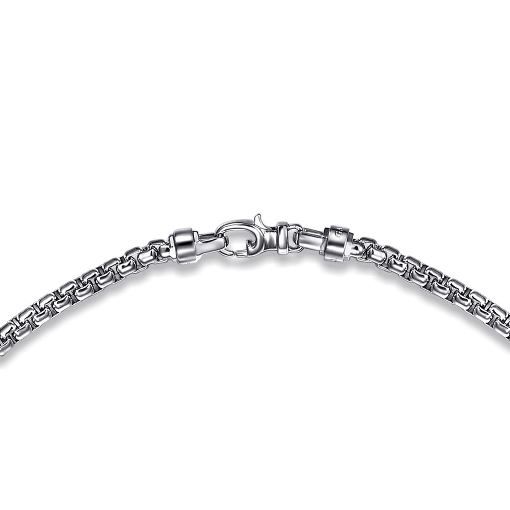 22 Inch 4mm 925 Sterling Silver Solid Men's Round Box Chain Necklace