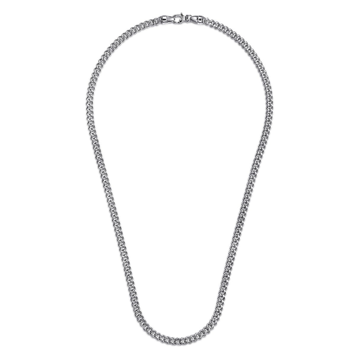 22 Inch 5mm 925 Sterling Silver Solid Men's Cuban Link Chain Necklace