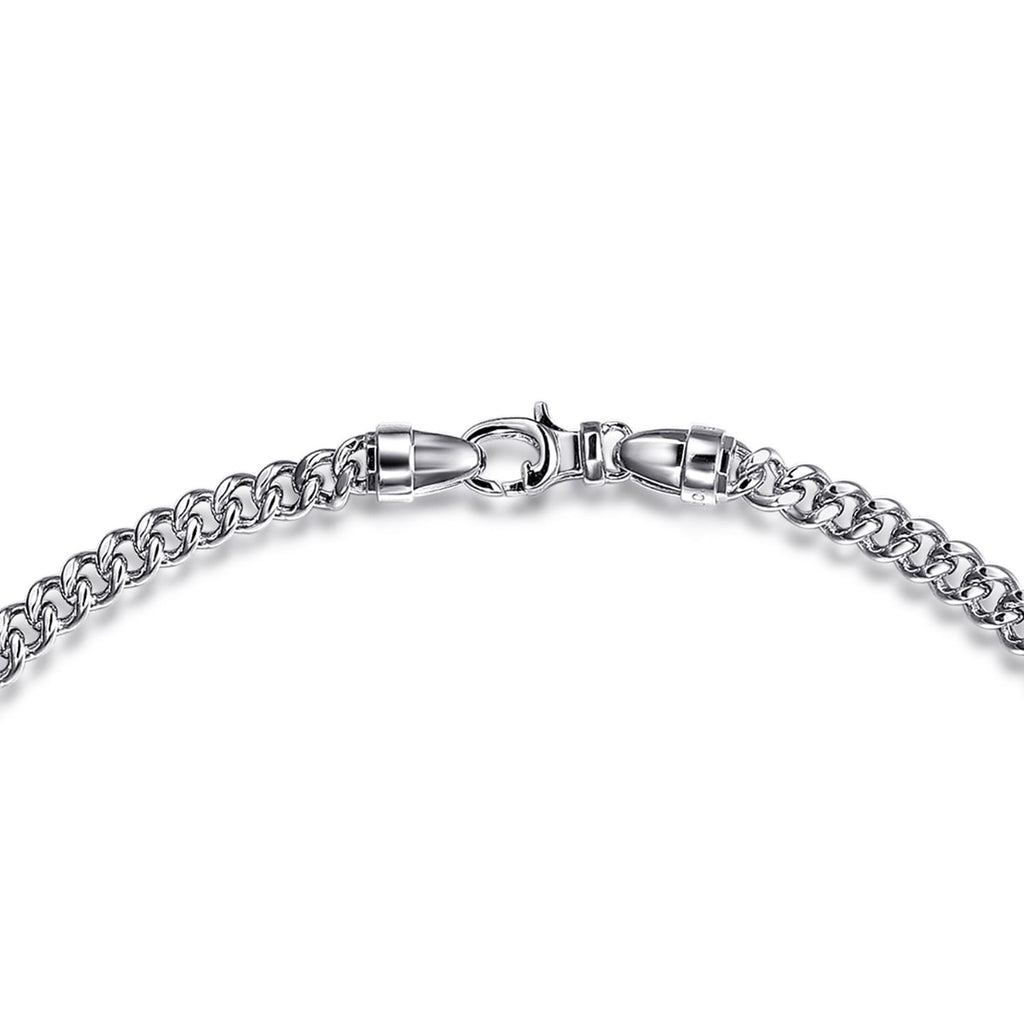 22 Inch 5mm 925 Sterling Silver Solid Men's Cuban Link Chain Necklace
