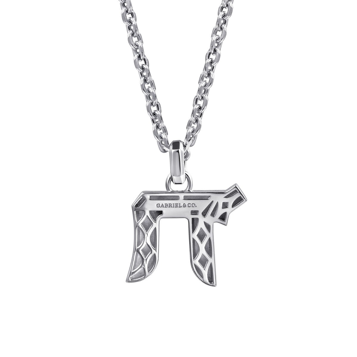 22 Inch 925 Sterling Silver Chai Pendant Necklace