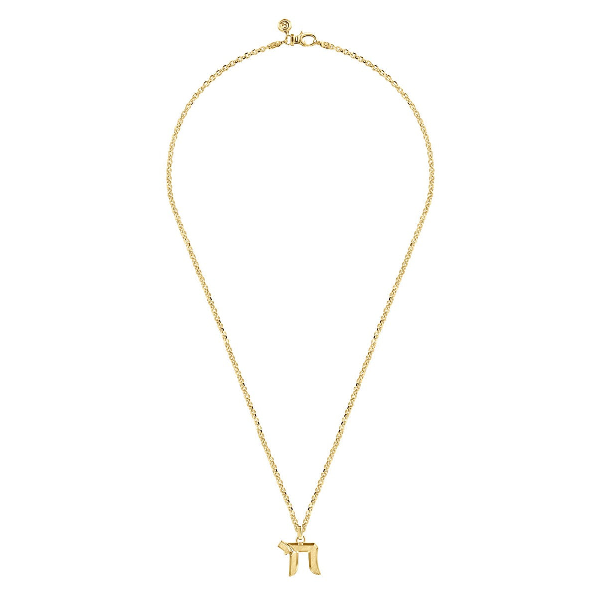 22 Inch 14K Yellow Gold Chai Pendant Necklace