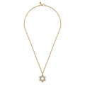 22 Inch 14K Yellow Gold Diamond Star of David Pendant Necklace