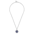 22 Inch 925 Sterling Silver Star of David Lapis Pendant Necklace