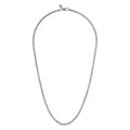 22 Inch 14K White Gold Hollow Men's Wheat Chain Necklace