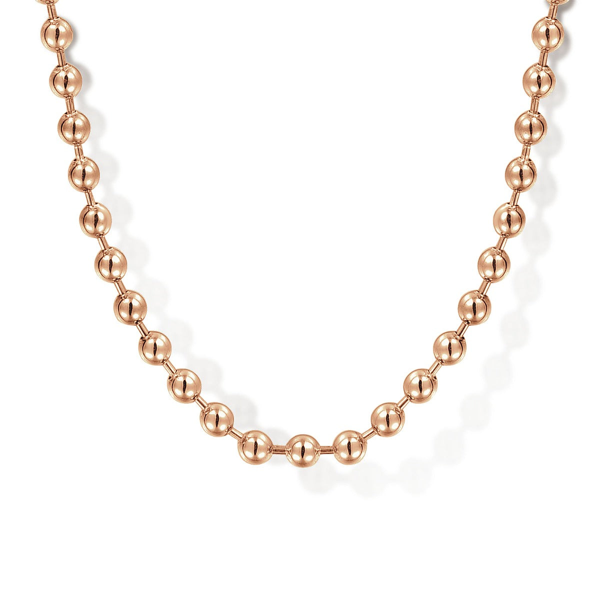 22 Inch 14K Rose Gold 3mm Hollow Ball Chain Necklace