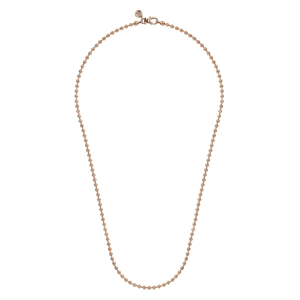 22 Inch 14K Rose Gold 3mm Hollow Ball Chain Necklace