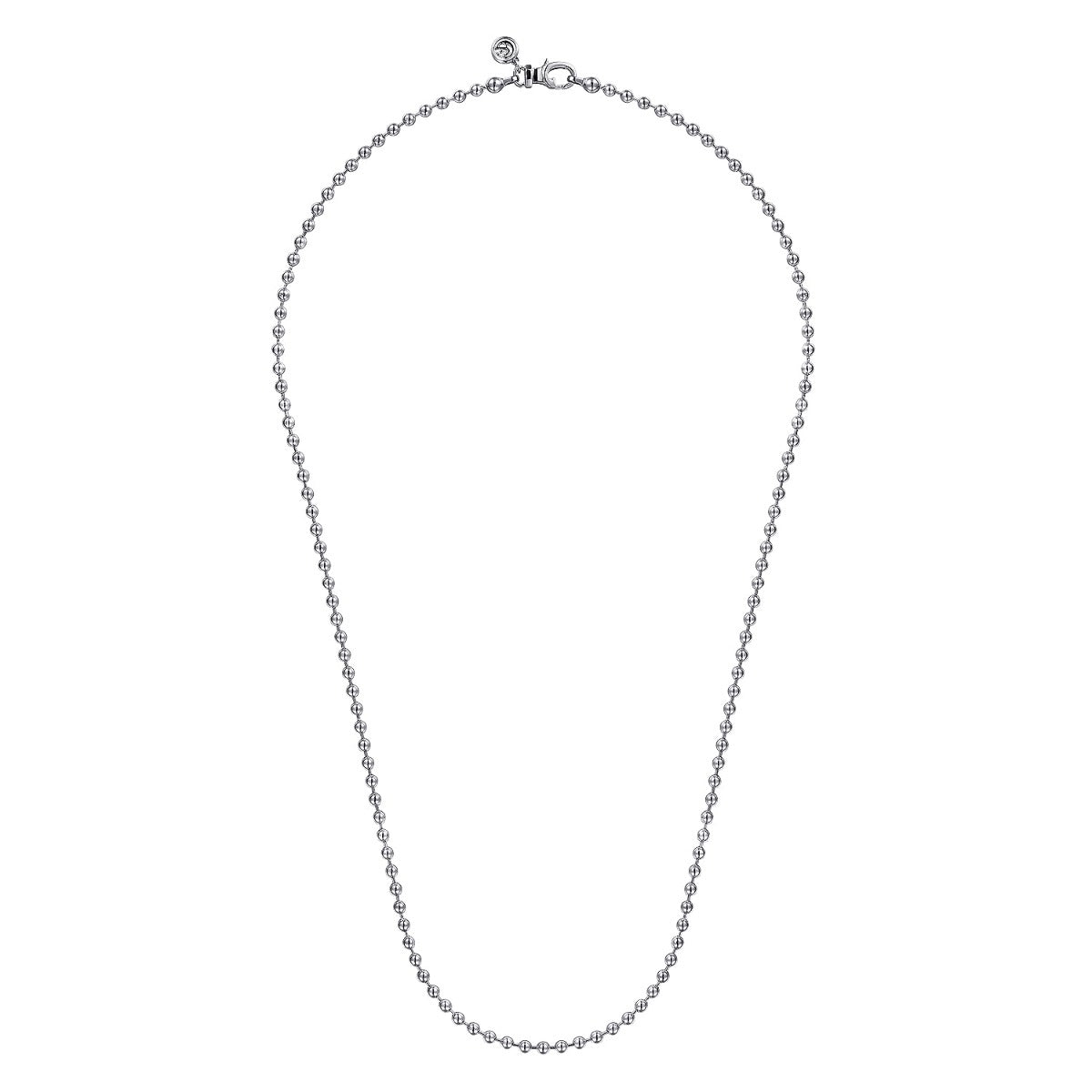 22 Inch 925 Sterling Silver 3mm Hollow Ball Chain Necklace