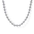 22 Inch 14K White Gold 3mm Hollow Ball Chain Necklace