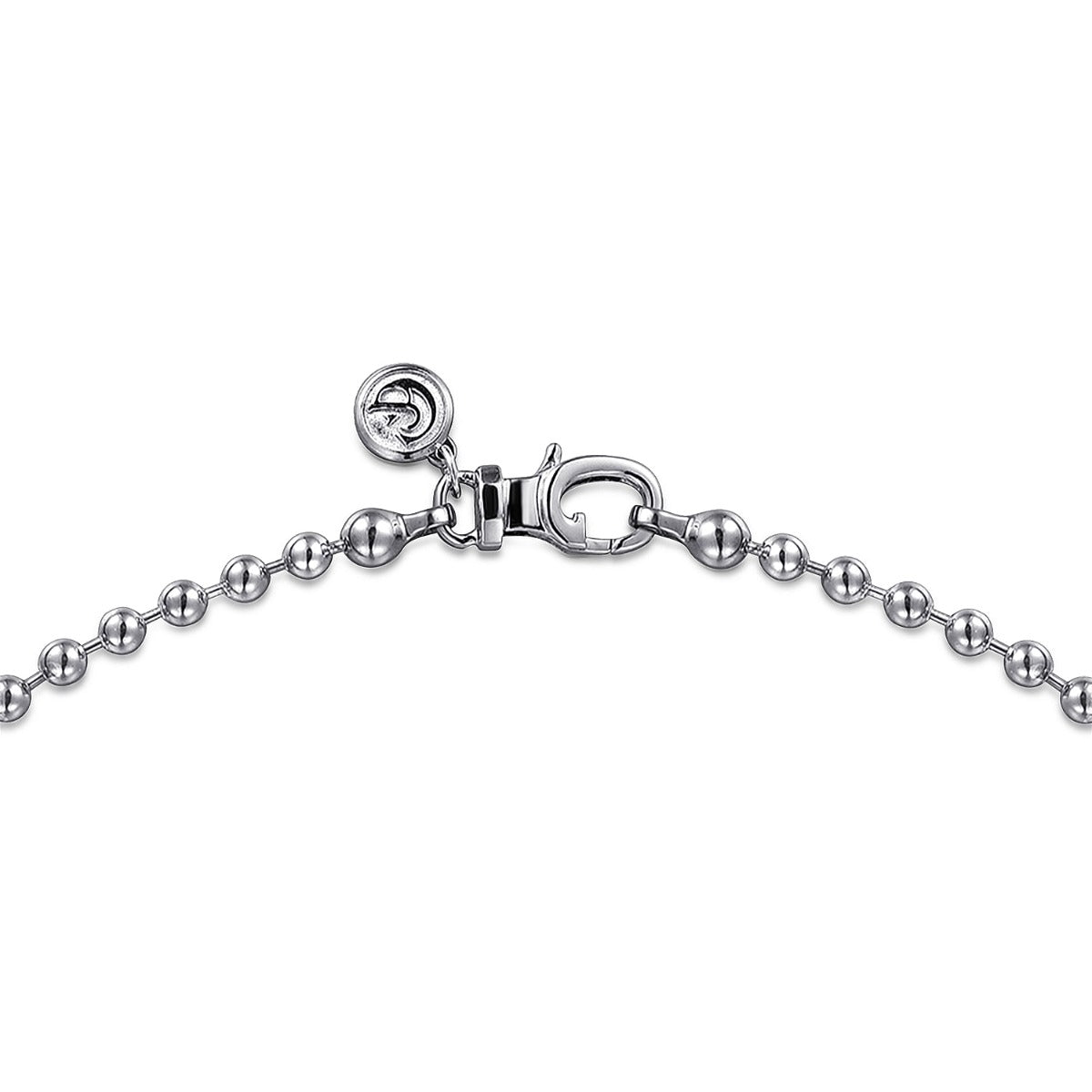 22 Inch 14K White Gold 3mm Hollow Ball Chain Necklace