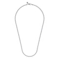 22 Inch 14K White Gold 4mm Hollow Ball Chain Necklace