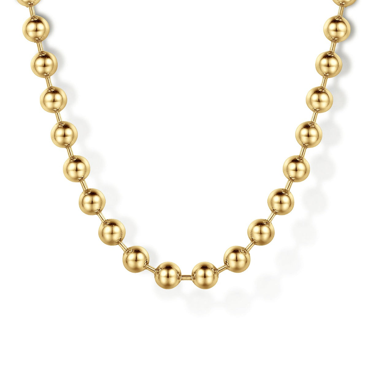 22 Inch 14K Yellow Gold 4mm Hollow Ball Chain Necklace – Dunkin's