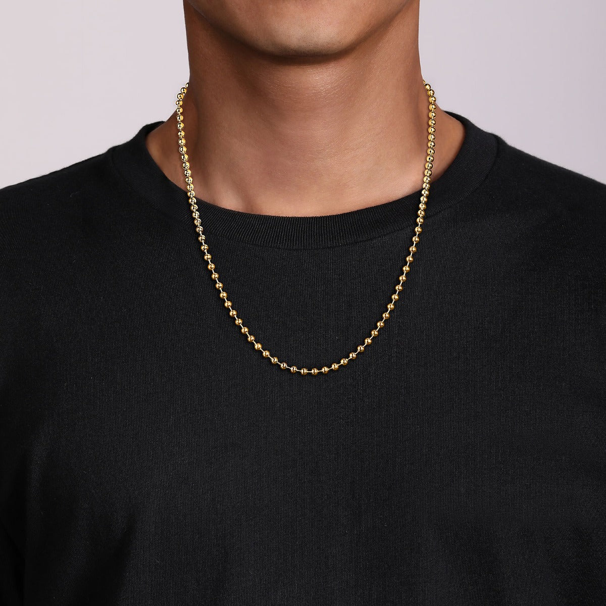 22 Inch 14K Yellow Gold 4mm Hollow Ball Chain Necklace – Dunkin's