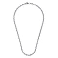 22 Inch 925 Sterling Silver Solid Faceted Men's Link Chain Necklace