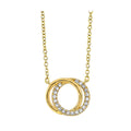 14K Yellow Gold Diamond Circle Pendant Necklace