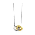 Two-Tone Gold and Silver Interlocking Heart Necklace