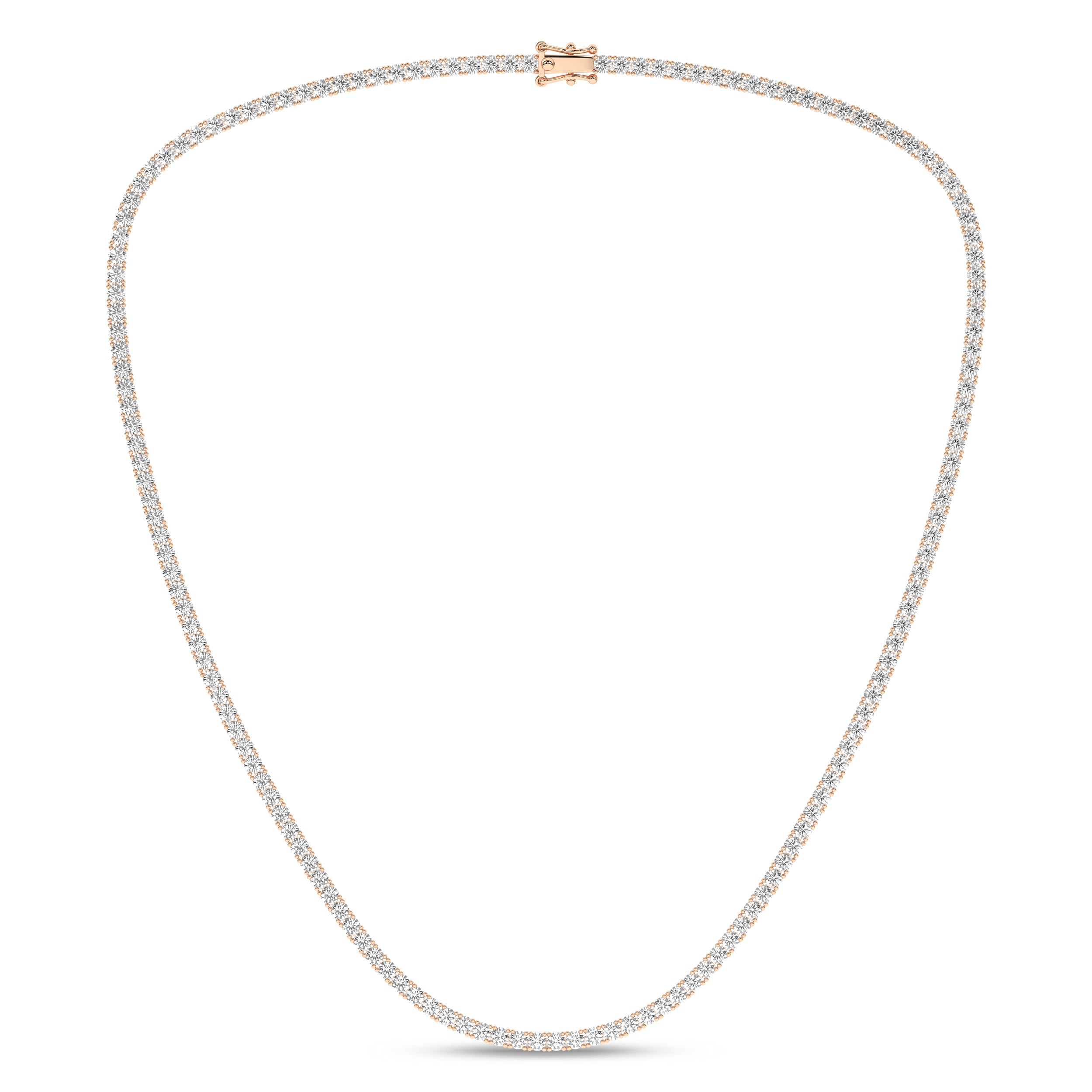 4-Prong Graduated Riviera Necklace (Round)