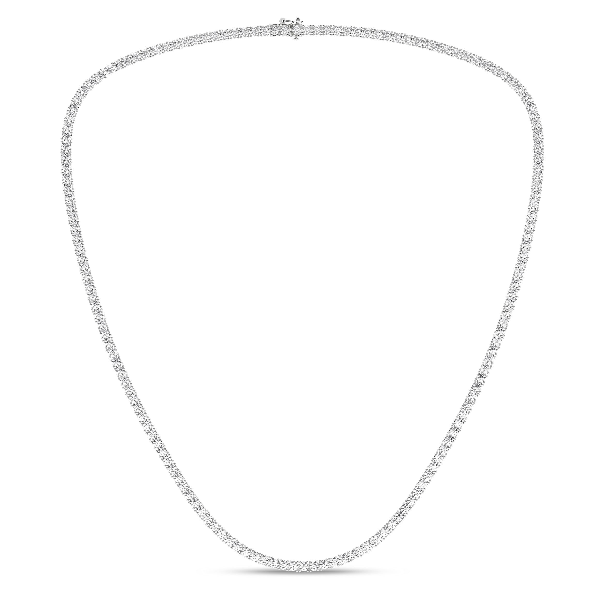 4-Prong Straight-Line Tennis Necklace (Round)
