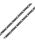6mm Super Black Figaro Chain Front View