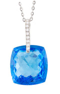 14kt White Gold Bellarri Swiss Blue Topaz Pendant