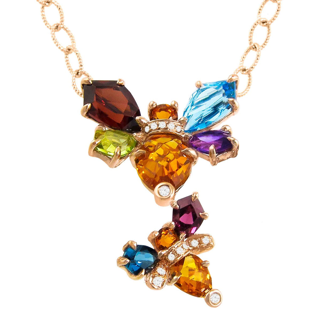 Rainbow Queen Bee Necklace