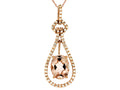 14k Rose Gold .22ctw Diamond and 1.0tgw Morganite Pendant