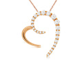 14k Rose Gold .42ctw Diamond Open Heart Necklace