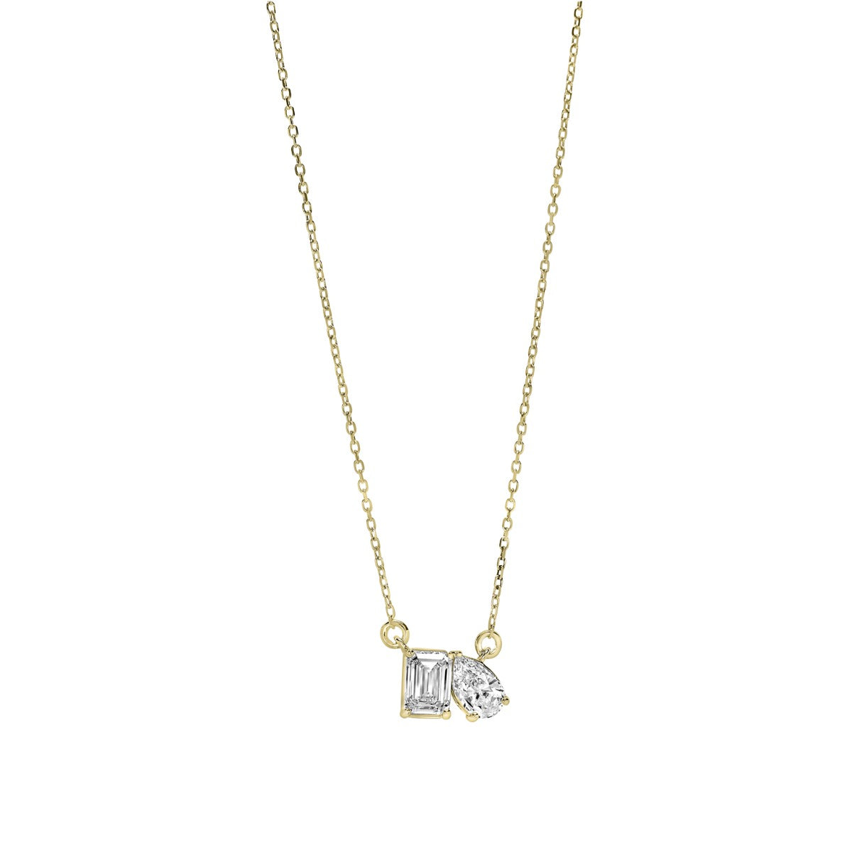 Duo Brilliance Lab Grown 1 ctw Yellow Gold Diamond Necklace *IGI Certified*