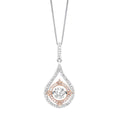 Front View Rhythm of Love White & Pink Cubic Zirconia Pendant
