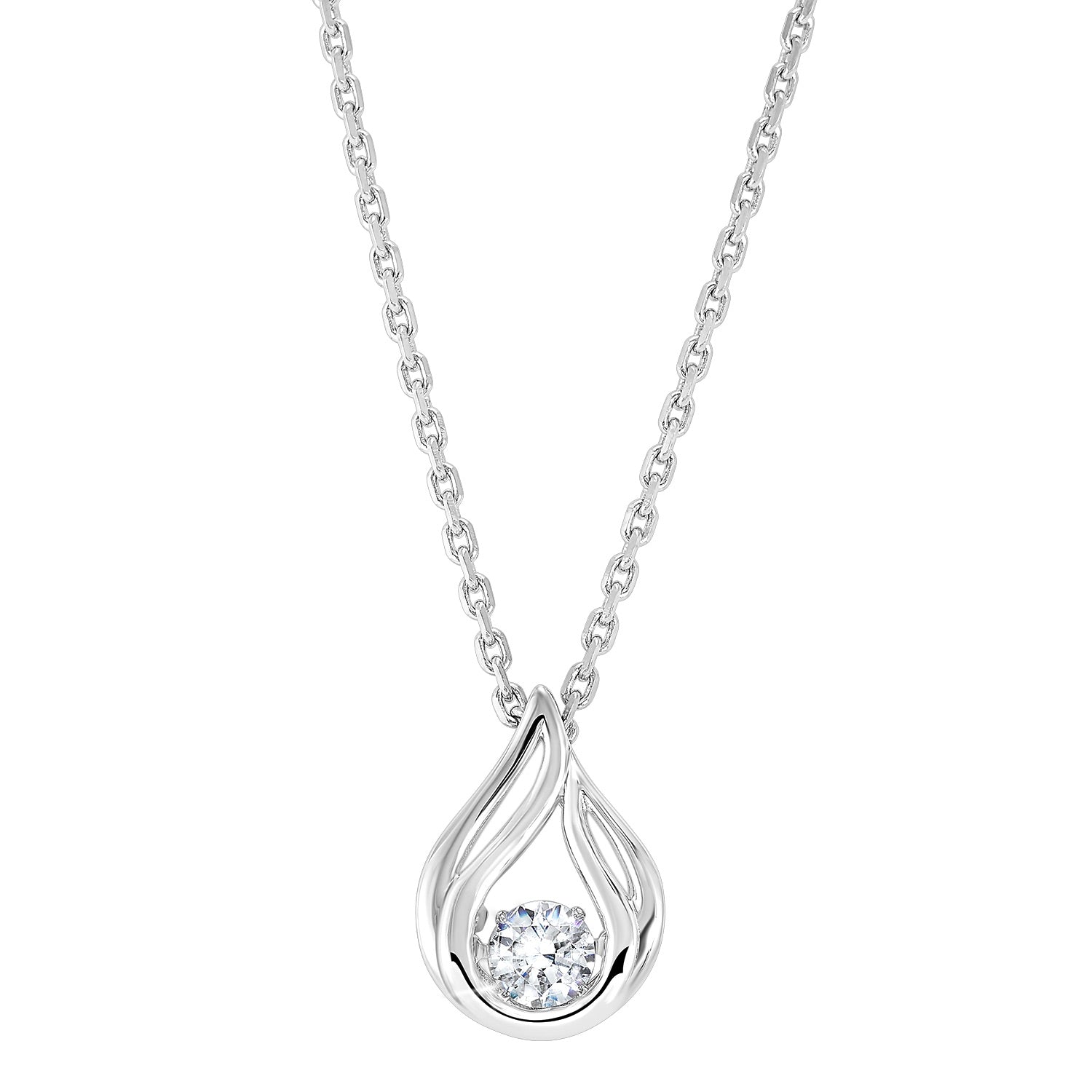 Front View Shimmering CZ Pendant
