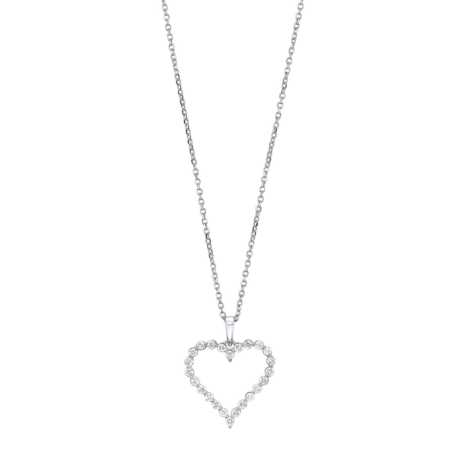 14k Single Prong Heart Pendant 1ctw