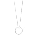 Front View 14k White Gold 1/4ctw Diamond Circle Necklace