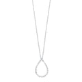 Front View 14k White Gold 1/4ctw Diamond Teardrop Necklace