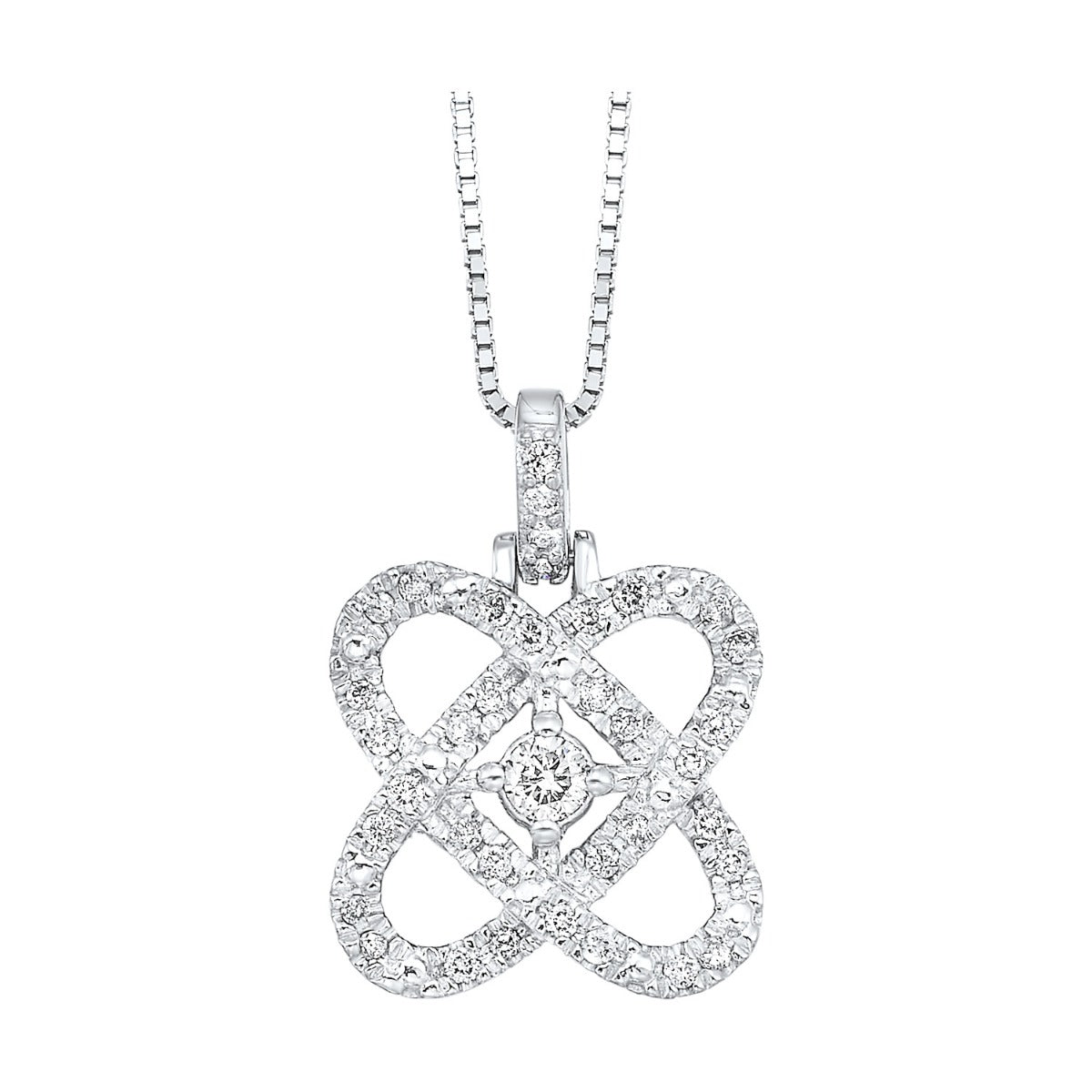 Silver Diamond Pendant 1/4 CTW