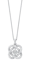 Double Heart Diamond Pendant in Sterling Silver