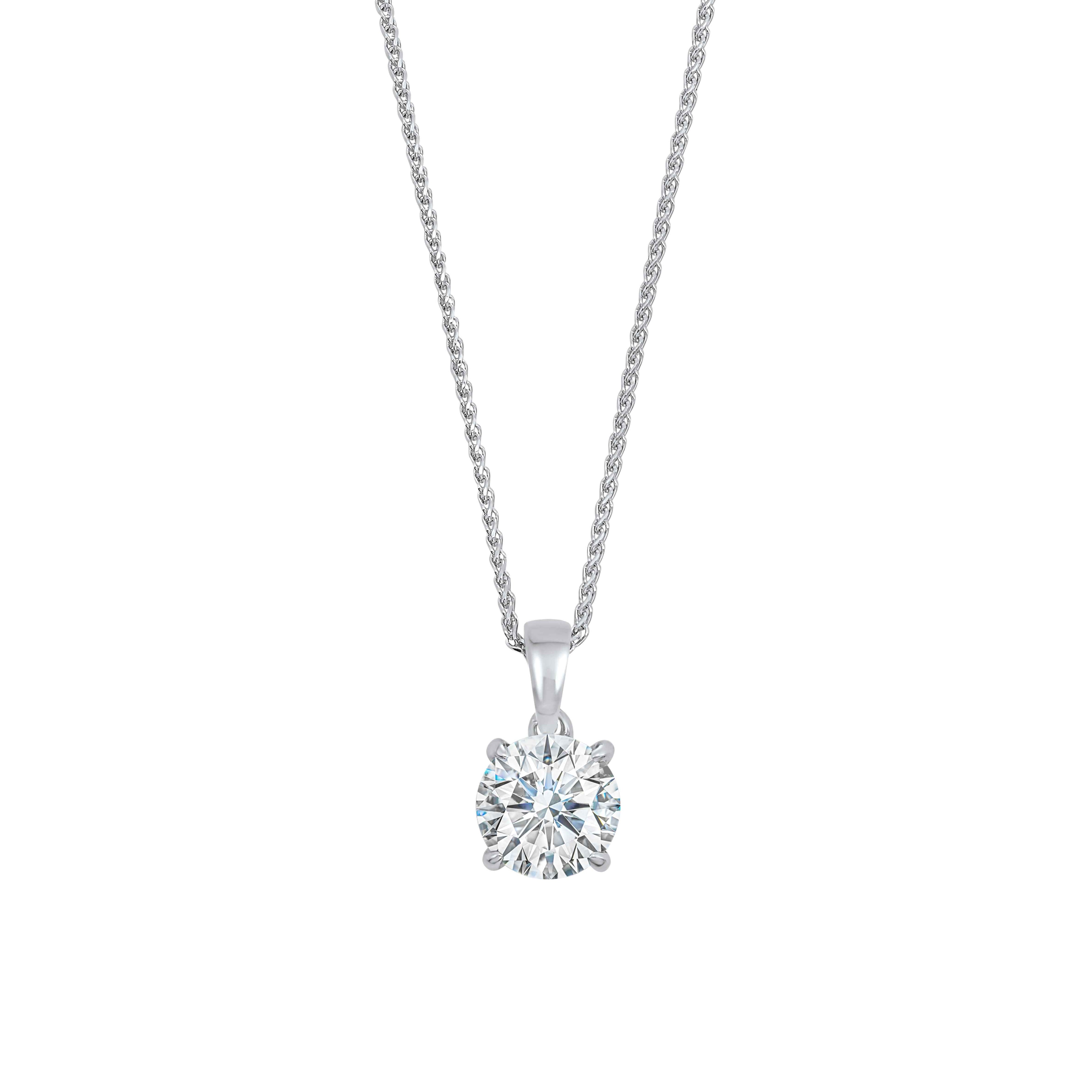 Front View 1ct Diamond Pendant