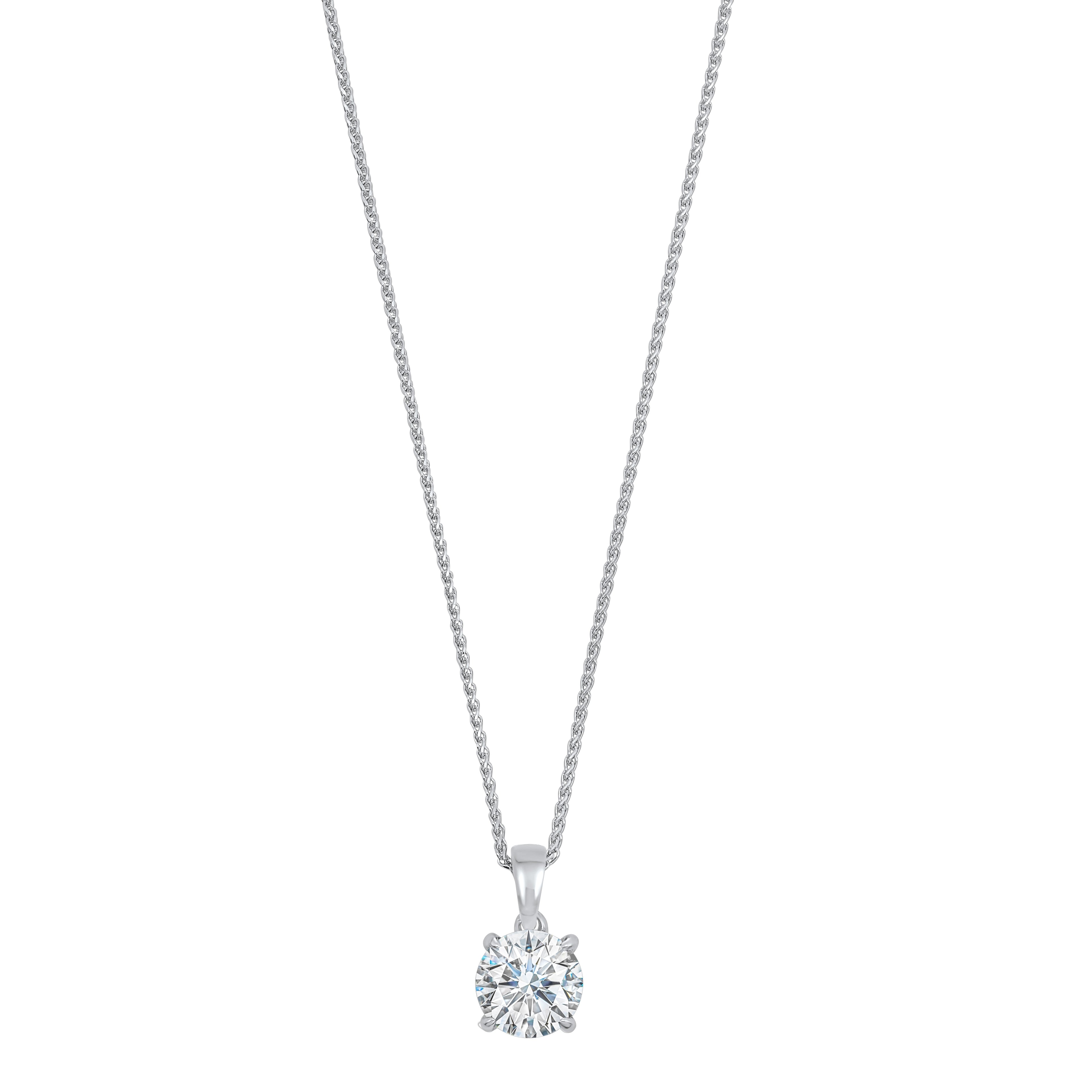 14kt White Gold Solitaire Pendant 1/3ctw