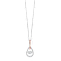 10KT White & Pink Gold & Diamond Classic Book New Rhythm Of Love Neckwear Pendant   - 1/10 ctw