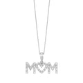Diamond MOM Pendant in 10K White Gold Front View