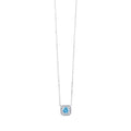 Gold Diamond & Blue Topaz Necklace 1/2gtw
