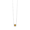 White Gold .68ctw Citrine and Diamond Necklace