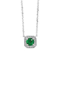 Thorn Meadow White Gold .68ctw Emerald and Diamond Necklace