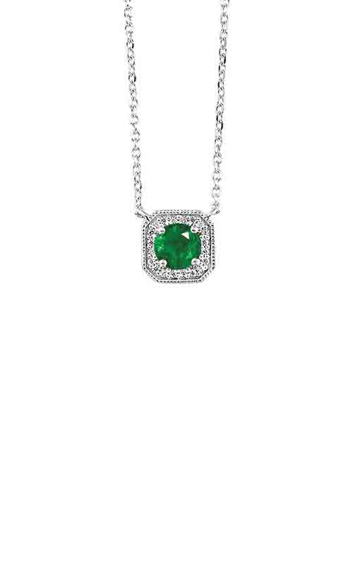 Thorn Meadow White Gold .68ctw Emerald and Diamond Necklace