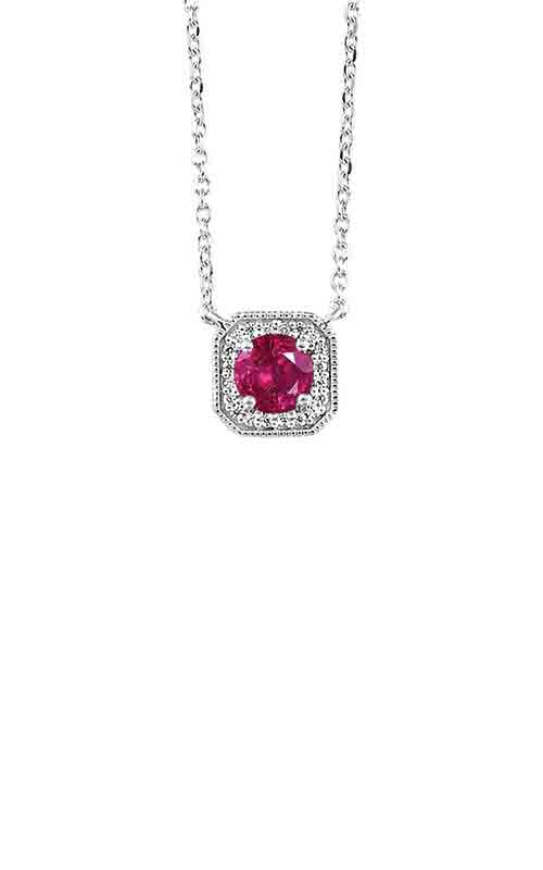 White Gold .68ctw Ruby and Diamond Necklace