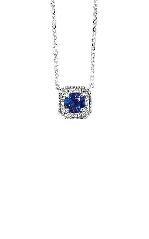 White Gold Blue Sapphire and Diamond Necklace