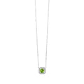White Gold .68ctw Peridot and Diamond Necklace